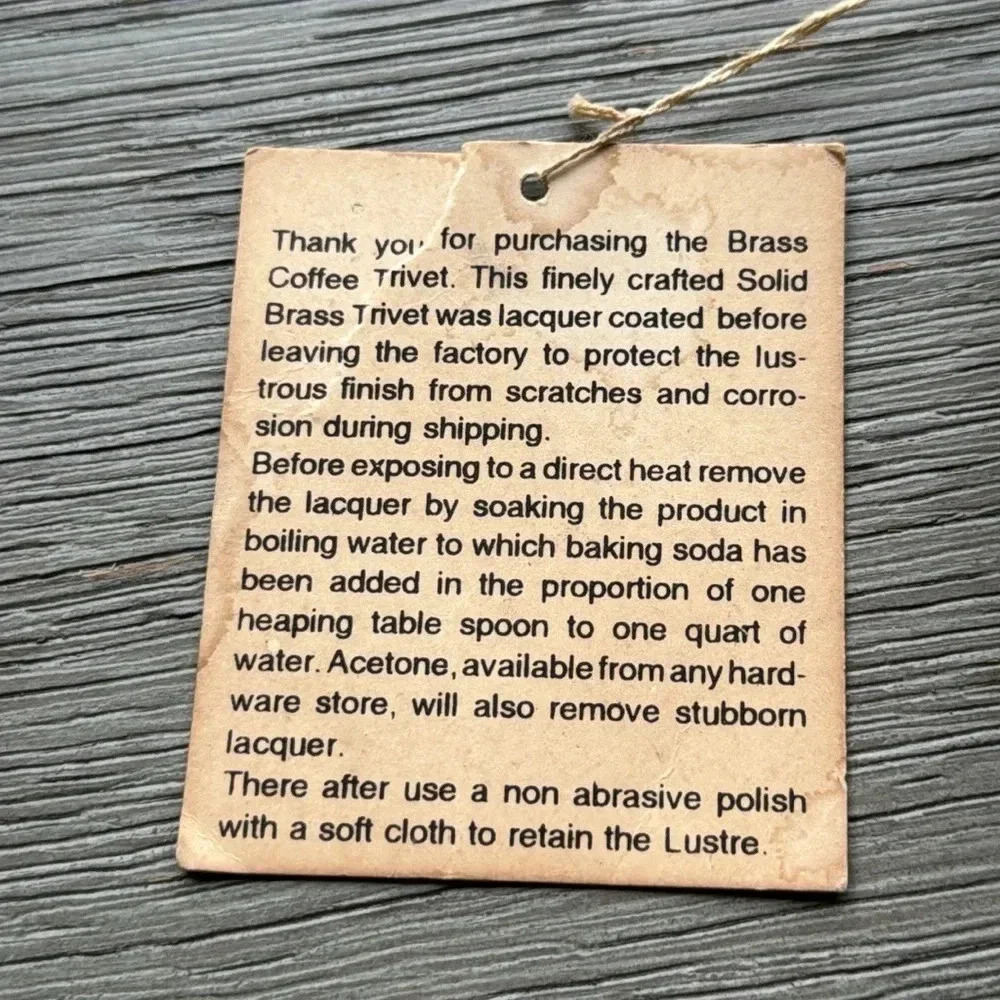 Vintage Brass Coffee Trivet - Picture 3 of 4